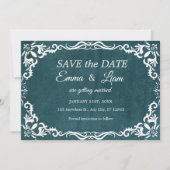 Deep Teal Blue Talavera Mexican Wedding Save The Date (Vorderseite)