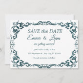 Deep Teal Blue Talavera Mexican Wedding Save The Date (Vorderseite)