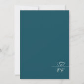Deep Teal Elegant Chic Calligraphy Wedding Einladung (Rückseite)