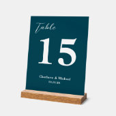 Deep Teal Minimalist Wedding Table Number Acrylschild (Winkel)