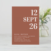 Deep Terracotta Fall Wedding | Autumn Photo & QR Einladung (Stehend Vorderseite)