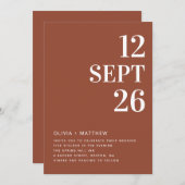 Deep Terracotta Fall Wedding | Autumn Photo & QR Einladung (Vorne/Hinten)