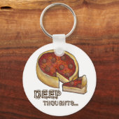 Deep Thought Pepperoni Deep Dish Pizza Schlüsselan Schlüsselanhänger (Vorderseite)