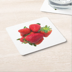 Deep Traum Erdbeeren Image Rechteckiger Pappuntersetzer