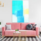 'Deep' Türkis Abstrakte Kunst Leinwanddruck (Insitu (Wohnzimmer))