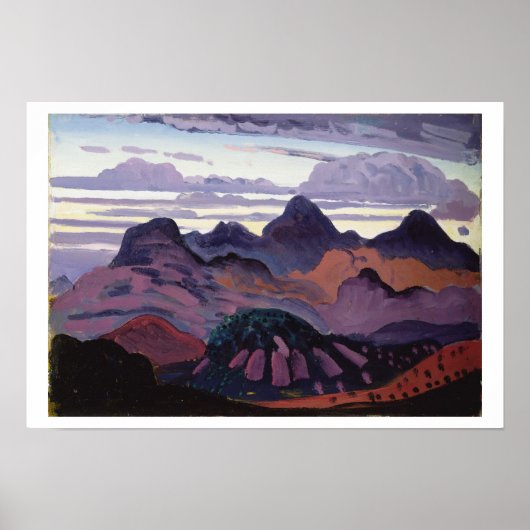 Deep Twilight, Pyrenäen, c.1912-13 (Öl auf Tafel) Poster (Vorne)