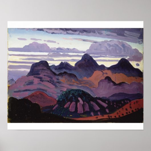 Deep Twilight, Pyrenäen, c.1912-13 (Öl auf Tafel) Poster (Vorne)