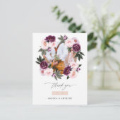 Deep Velvet & Blush Pink Blumenzwiebeln Vielen Dan Postkarte (Stehend Vorderseite)