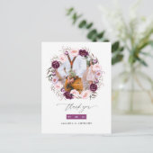 Deep Velvet & Blush Pink Blumenzwiebeln Vielen Dan Postkarte (Stehend Vorderseite)