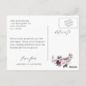 Deep Velvet & Blush Pink Blumenzwiebeln Vielen Dan Postkarte (Rückseite)