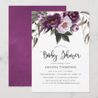 Deep Velvet Floral Baby Dusche