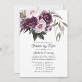 Deep Velvet Floral Brautparty per Mail Einladung (Vorderseite)