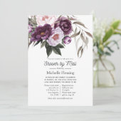 Deep Velvet Floral Brautparty per Mail Einladung (Stehend Vorderseite)