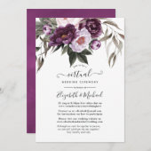 Deep Velvet Floral Online Virtual Wedding Einladung (Vorne/Hinten)