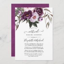 Deep Velvet Floral Online Virtual Wedding Einladung