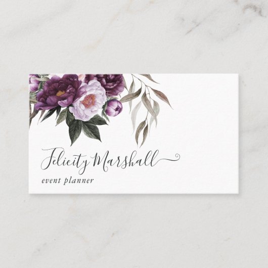 Deep Velvet Floral Visitenkarte (Vorderseite)