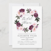 Deep Velvet Floral Wedding Brautparty Einladung (Vorderseite)
