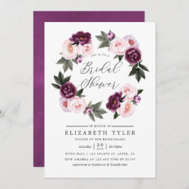 Deep Velvet Floral Wedding Brautparty Einladung