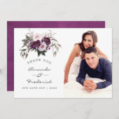 Deep Velvet Floral Wedding Dankeskarte (Vorne/Hinten)