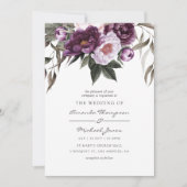Deep Velvet Floral Wedding Einladung (Vorderseite)