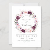 Deep Velvet Floral Wedding Magneteinladung (Vorderseite)