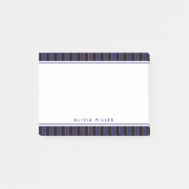 Deep Vintage Striped Blue Pattern Custom  Post-it Klebezettel