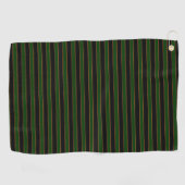 Deep Vintage Striped Green Pattern Golf Towel Golfhandtuch (Horizontal)