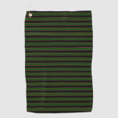 Deep Vintage Striped Green Pattern Golf Towel Golfhandtuch (Vorderseite)