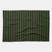 Deep Vintage Striped Green Pattern Kitchen Towel Geschirrtuch (Horizontal)