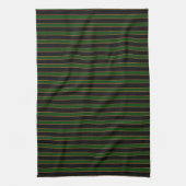 Deep Vintage Striped Green Pattern Kitchen Towel Geschirrtuch (Vertikal)