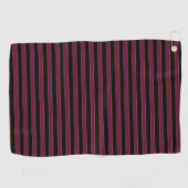 Deep Vintage Striped Pink Pattern Golf Towel Golfhandtuch (Horizontal)