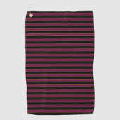 Deep Vintage Striped Pink Pattern Golf Towel Golfhandtuch (Vorderseite)