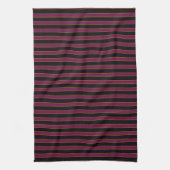 Deep Vintage Striped Pink Pattern Kitchen Towel Geschirrtuch (Vertikal)