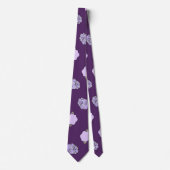 Deep Violet Floral Office Krawatte (Vorderseite)