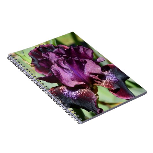Deep Violet Iris Bloom Floral Notizblock (Rechte Seite)