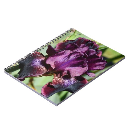 Deep Violet Iris Bloom Floral Notizblock (Linke Seite)