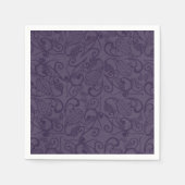 Deep Violet Leafy Musterpapier Napkin Serviette (Vorderseite)