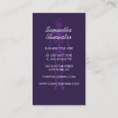 Deep Violet lila Arzt Skeleton orthopädisch Visitenkarte (Rückseite)