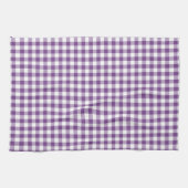 Deep Violet Lila und White Gingham Pattern Handtuch (Horizontal)