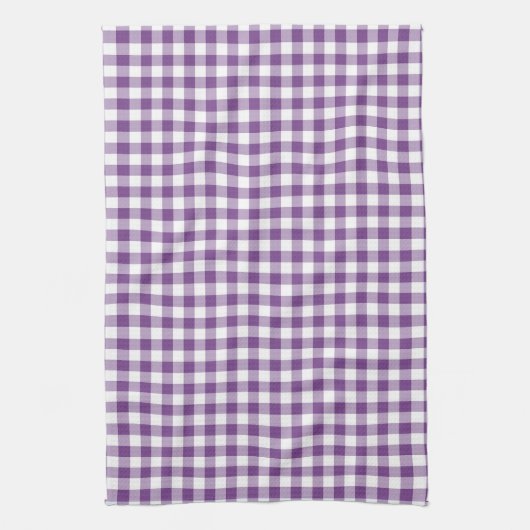Deep Violet Lila und White Gingham Pattern Handtuch (Vertikal)