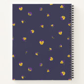 Deep Violet Purple Yellow Viola Floral Pattern Notizblock (Rückseite)