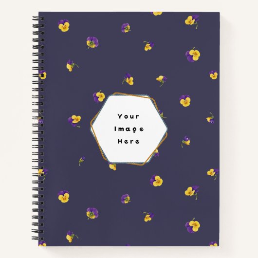Deep Violet Purple Yellow Viola Floral Pattern Notizblock (Vorderseite)