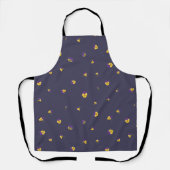 Deep Violet Purple Yellow Viola Floral Pattern Schürze (Vorderseite)
