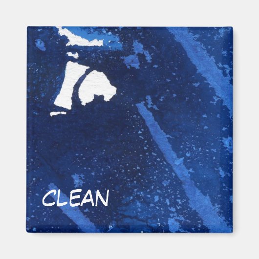 "Deep Water #4" Abstrakte Geschirrspülmaschine Sta Magnet (Vorne)