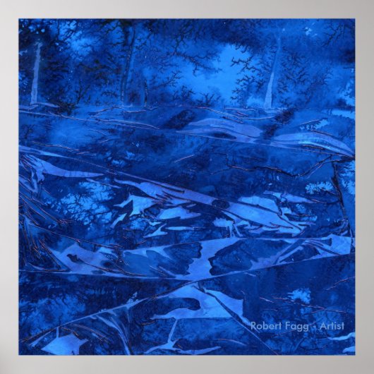 "Deep Water #5" Abstrakt Art von Robert Fagg blue Poster (Vorne)