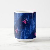 "Deep Waters #3 on Pink Tiled" Abstract Design Tas Kaffeetasse (Mittel)