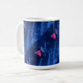 "Deep Waters #3 on Pink Tiled" Abstract Design Tas Kaffeetasse (Vorderseite Links)