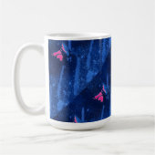 "Deep Waters #3 on Pink Tiled" Abstract Design Tas Kaffeetasse (Links)