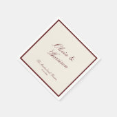 Deep Wine Classic Calligraphy Old Money Wedding Serviette (Ecke)