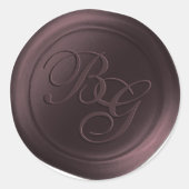 Deep Wine Double Monogram Wax Siegel Stickers (Vorderseite)